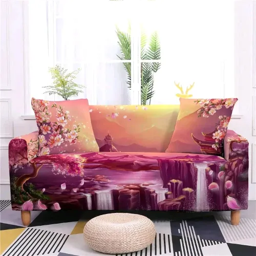 High Stretch Printed l Shape Sofa Cover